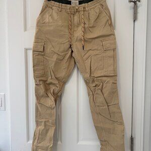 Scotch and soda beige mens cargo pants 28W